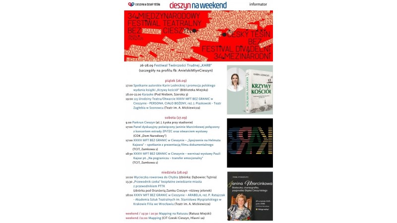 rozpiska weekendowa (mat. UM Cieszyn)